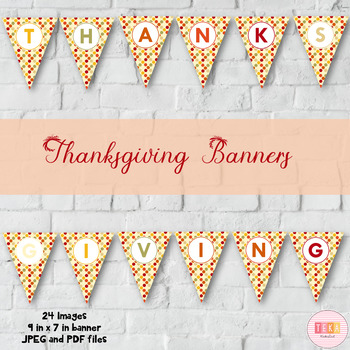 Thanksgiving Party Bunting, Banners Printable [TeKa Kinderland] | TpT