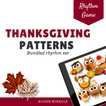 Preview of Thanksgiving Rhythm Reading Patterns {Bundled Set}