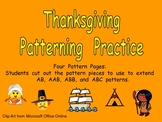 Thanksgiving Patterns Independent Practice for Kindergarten