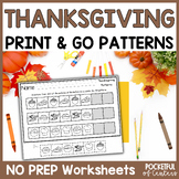 Thanksgiving Patterns Worksheets | Cut & Glue