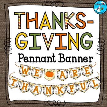 Preview of Thanksgiving Pennant Banner for Bulletin Boards
