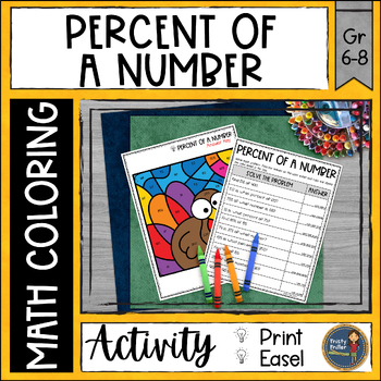 Preview of Thanksgiving Percents of a Number Math Color by Number - Fall