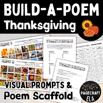 Preview of Thanksgiving | Personalized Poetry Writing | Visual Prompts | Gratitude Poem