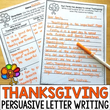 Preview of Thanksgiving Persuasive Opinion Writing Freebie