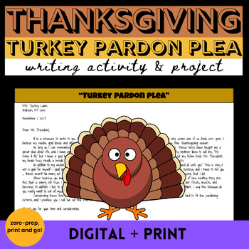 Preview of Thanksgiving Persuasive Writing Activity Pardon my Turkey Argument Writing