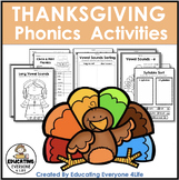 Thanksgiving Phonics and Printable Activities