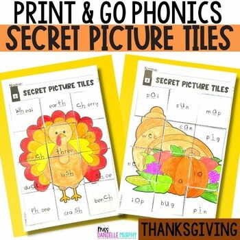 Preview of Thanksgiving Phonics Activities, Phonological and Phonemic Awareness Printables