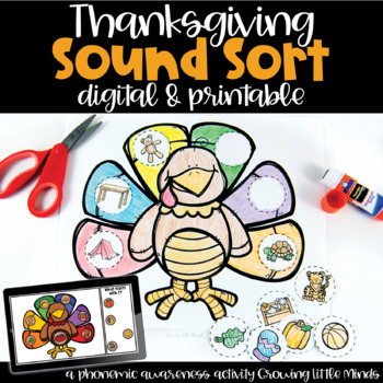 Preview of Thanksgiving Phonics Turkey Activity 
