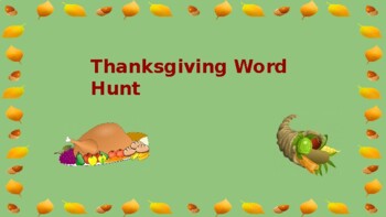 Preview of Thanksgiving Phonics Word Hunt