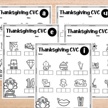 Thanksgiving Phonics Worksheets | Kindergarten and First Grade | TPT