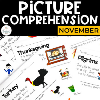 Preview of Thanksgiving Picture Comprehension | November | Special Education