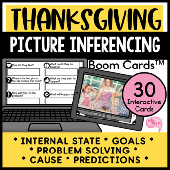 Preview of Thanksgiving Picture Inferencing for Making Inference Speech Therapy Boom Cards