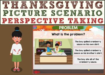 Preview of Thanksgiving Picture Scenario: Perspective Taking Boom Cards