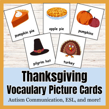 Thanksgiving Picture Vocabulary Cards, Matching & Writing Practice ...