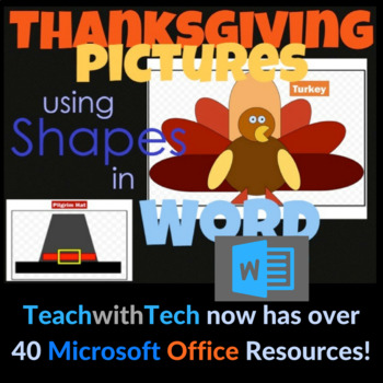 Preview of Thanksgiving Pictures using Shapes in Microsoft Word