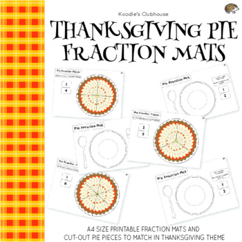 Preview of Thanksgiving Pie Fraction Mats