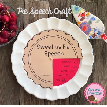 Preview of Thanksgiving Speech Therapy Craft Pie Articulation and Language Goals Spinner