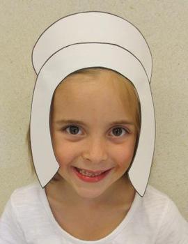 Thanksgiving Pilgrim Girl Sentence Strip Bonnet Hat by Tracy Parker
