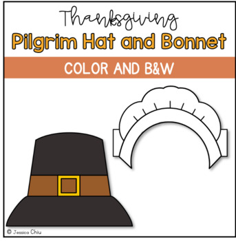 Preview of Thanksgiving Pilgrim Hat Craft | Pilgrim Hat and Bonnet | November Paper Crown
