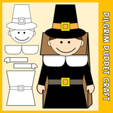 Thanksgiving Pilgrim Puppet Craft | Printable Paper Bag Pu