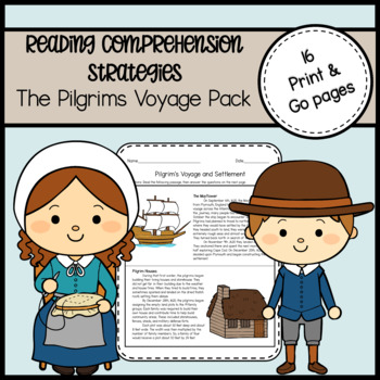 Preview of Thanksgiving Pilgrim Voyage- Reading Comprehension Stategies