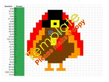 Preview of Thanksgiving Pixel Art Math Fluency