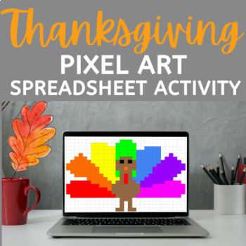 Preview of Thanksgiving Pixel Art Spreadsheet Activity