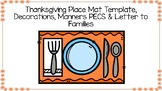Thanksgiving Place Mat and Manners Visuals