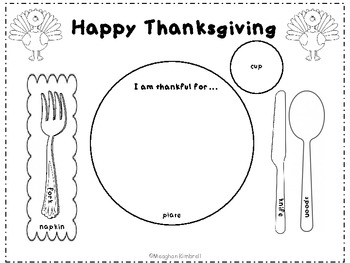 Preview of Thanksgiving Place Setting Placemat
