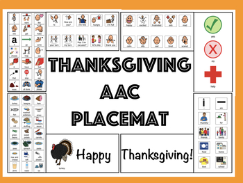 Preview of Thanksgiving Placemat AAC Communication Board