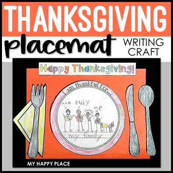 Preview of Thanksgiving Placemat Craft - Differentiated Writing - Place Setting Rhyme