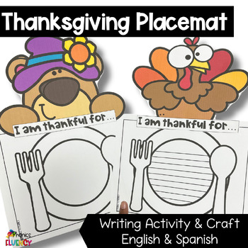 Preview of Thanksgiving Placemat - Gratitude - Turkey Coloring Page - Bear Says Thanks