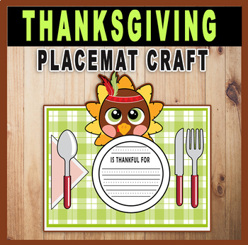 Preview of Thanksgiving Placemat Writing Craft-Thanksgiving dinner plate-Thanksgiving craft