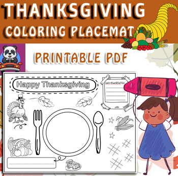 Preview of Thanksgiving Placemat.....thanksgiving placemats printables for kids