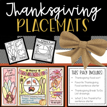 Preview of Thanksgiving Placemats