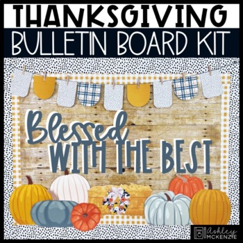 Preview of Thanksgiving Plaid Bulletin Board Kit
