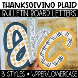 Thanksgiving Plaid Bulletin Board Letters, A-Z, Punctuatio