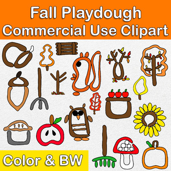 Preview of Thanksgiving Playdough Clipart | Fall | Commercial Use 
