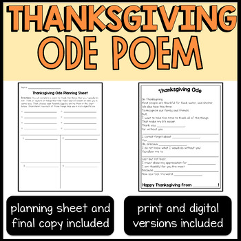 Preview of Thanksgiving Poem