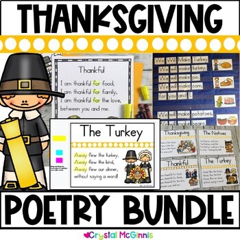 Preview of Thanksgiving Poems BUNDLE | Poems - Pocket Charts - Google Slides - Powerpoint