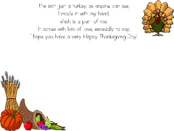 Preview of Thanksgiving Poem Placemat