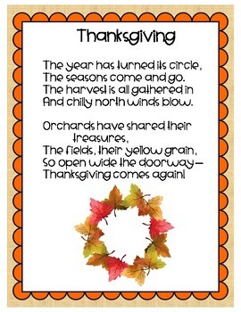 Thanksgiving Poems for FLUENCY by Laura Loves To Learn | TpT