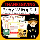 Thanksgiving Poetry Writing Activities Pack 10 Poems to Write