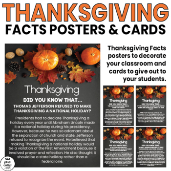 Preview of Thanksgiving Posters - Facts Posters & Cards