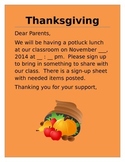 Thanksgiving Potluck Lunch Invitation 4