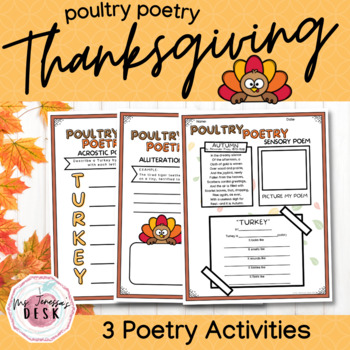 Preview of Thanksgiving Poultry Poetry Worksheets