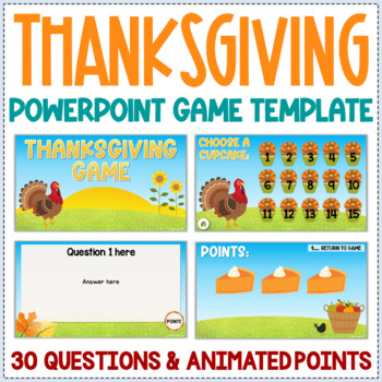 Preview of Thanksgiving PowerPoint Game Template - Editable Review Game PowerPoint Template