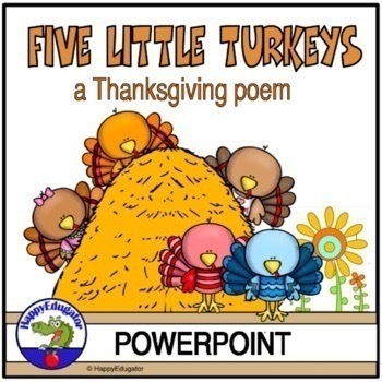 Preview of Thanksgiving PowerPoint Poem - Five Little Turkeys