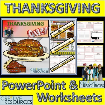 Preview of Thanksgiving PowerPoint Quiz Lesson  - Celebration Thanksgiving
