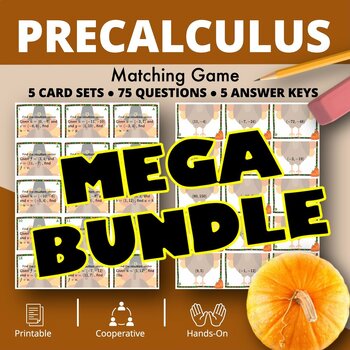 Preview of Thanksgiving: PreCalculus BUNDLE Matching Games